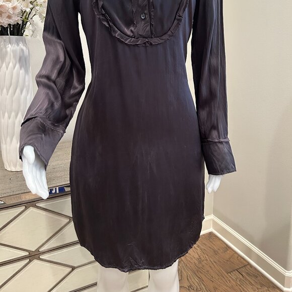 Banana Republic Silk Crinkled Shirt Dress - Picture 2 of 6